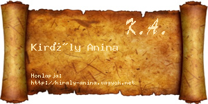 Király Anina névjegykártya